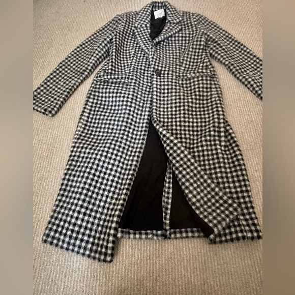 NWOT LOFT Black & White Checked Dad Coat - Picture 4 of 8